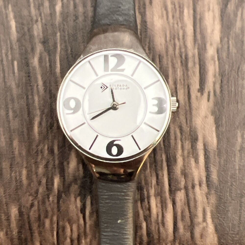 SILPADA Designs Ladies quartz watch stainless steel H751 Gray Leather Band